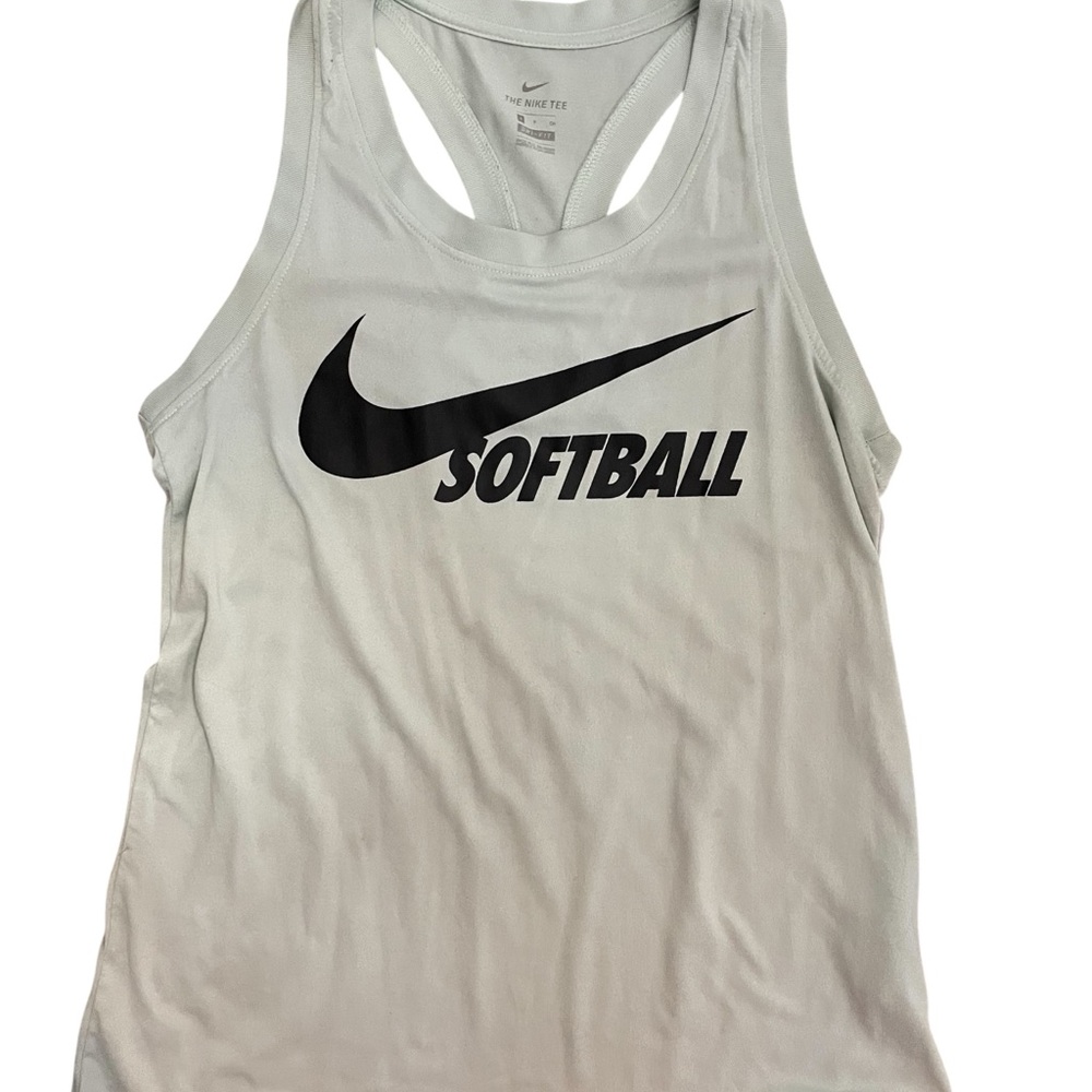 Nike White Softball Tank with Black Logo